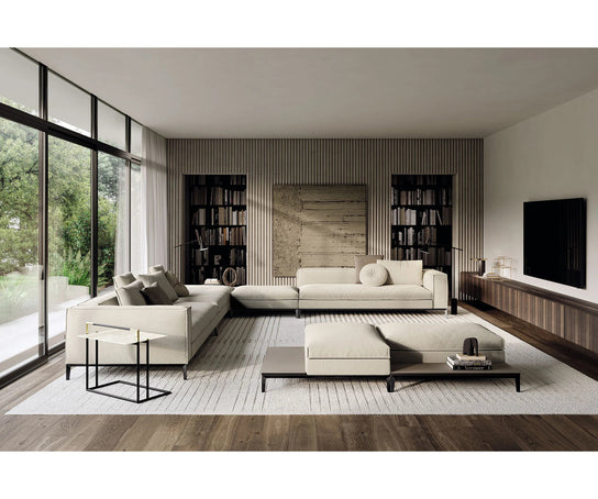 Taylor Modular Sofa by Frigerio featuring architectural lines, tailored detailing, and flexible modular configurations | Casa Design Group