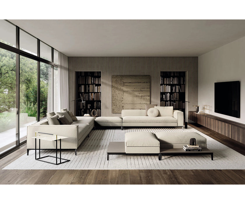 Taylor Modular Sofa by Frigerio featuring architectural lines, tailored detailing, and flexible modular configurations | Casa Design Group