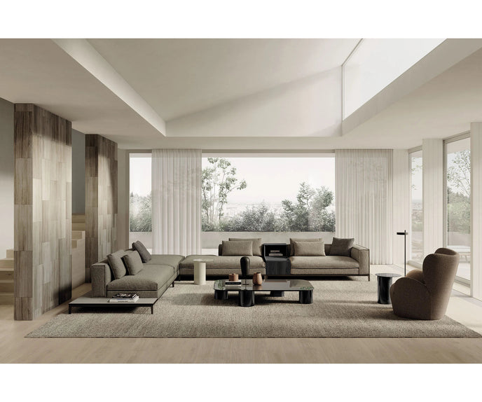 Taylor Modular Sofa by Frigerio featuring architectural lines, tailored detailing, and flexible modular configurations | Casa Design Group