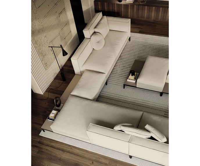 Taylor Modular Sofa by Frigerio featuring architectural lines, tailored detailing, and flexible modular configurations | Casa Design Group