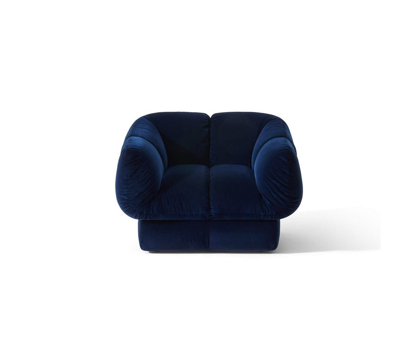 Ardys Lounge Chair by Cassina with deep stitched upholstery and a sculptural contemporary design.