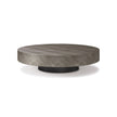 Arena Coffee Table by Cattelan Italia with a hand-brushed wood top and rotating glass extensions.