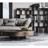 Arena Coffee Table by Cattelan Italia with a hand-brushed wood top and rotating glass extensions.