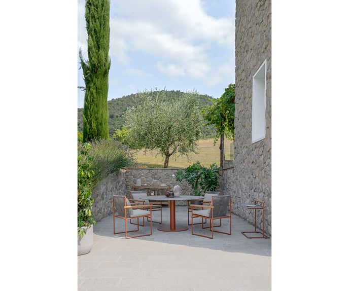 Modern Round Arena Outdoor Dining Table Casa Design Group