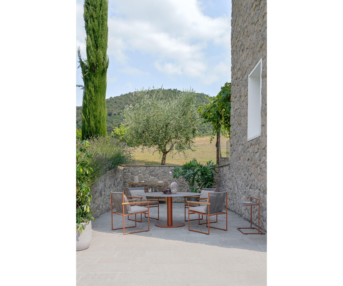 Modern Round Arena Outdoor Dining Table Casa Design Group