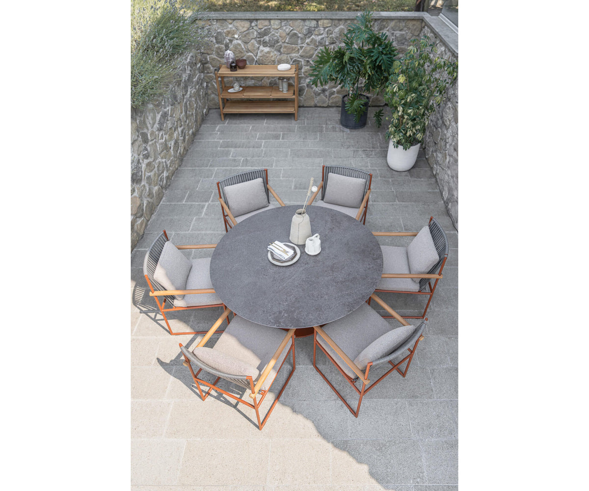 Modern Round Arena Outdoor Dining Table Casa Design Group