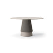 Aretha 3400 table by Bross with central column base in stone or ashwood and ceramic or wood top Casa Design Group