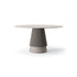 Aretha 3400 table by Bross with central column base in stone or ashwood and ceramic or wood top Casa Design Group