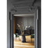 Aretha 3400 table by Bross with central column base in stone or ashwood and ceramic or wood top Casa Design Group