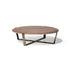 Aristo XL .24 Coffee Table by Capital with a round solid wood top and metallic base.