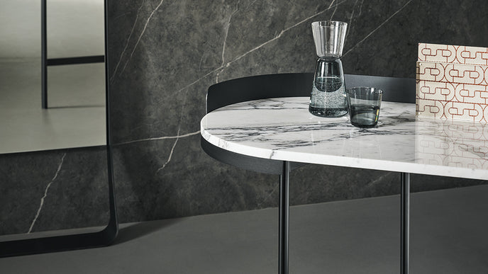 Asia elegant modern vanity with mirror by Gino Carollo for Bonaldo | Casa Design Group
