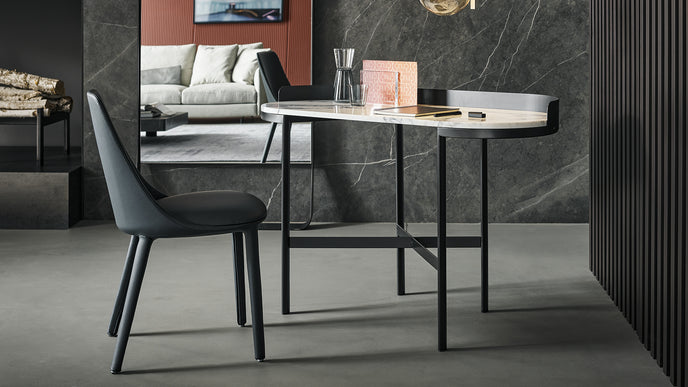 Asia elegant modern vanity with mirror by Gino Carollo for Bonaldo | Casa Design Group