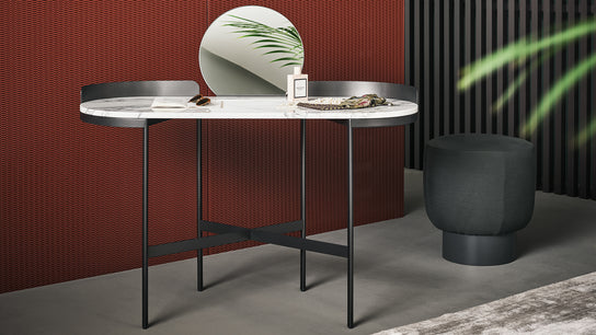 Asia elegant modern vanity with mirror by Gino Carollo for Bonaldo | Casa Design Group