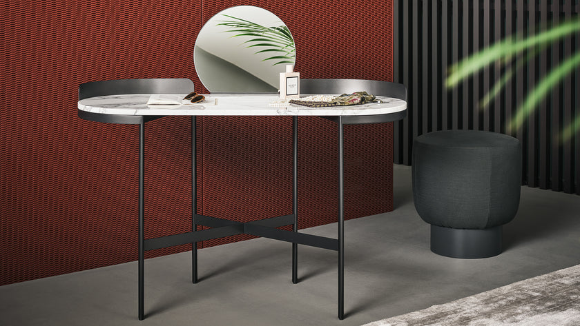 Asia elegant modern vanity with mirror by Gino Carollo for Bonaldo | Casa Design Group