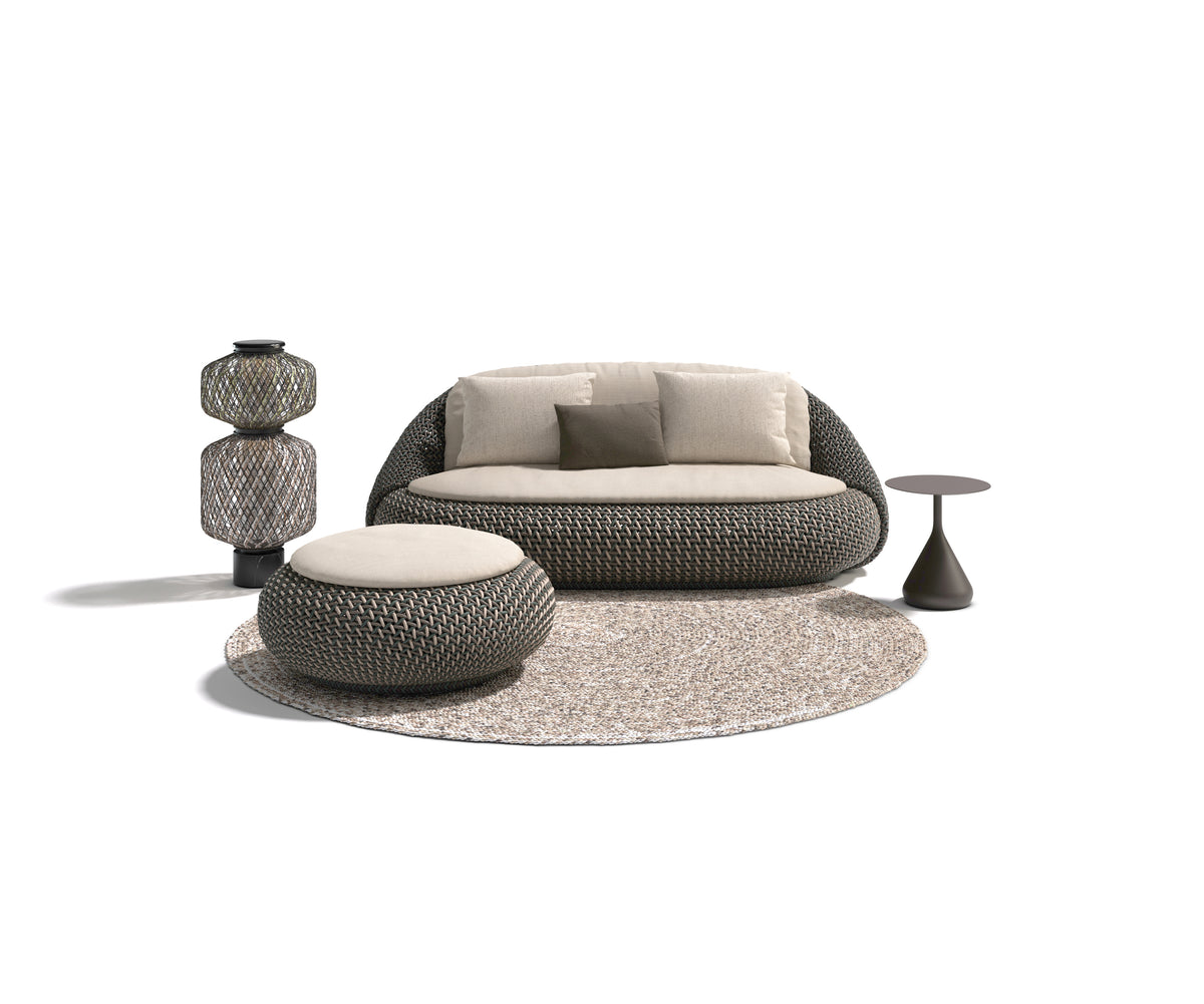 Modern Outdoor Lounge – Dedon Atolo 2-Seater Sofa in Textured Fiber Weave | Casa Design Group