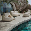 Dedon Atolo Footstool – Rounded Outdoor Pouf in Coastal-Inspired Fiber Design | Casa Design Group