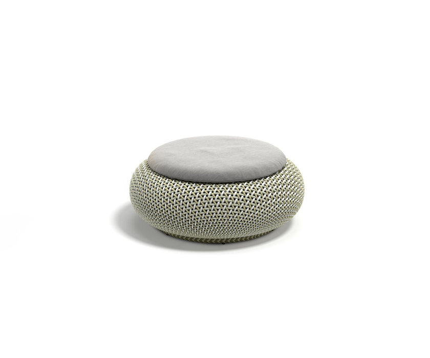 Dedon Atolo Footstool – Rounded Outdoor Pouf in Coastal-Inspired Fiber Design | Casa Design Group