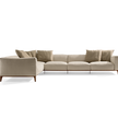 Aton Sectional Sofa by Giorgetti modular Italian sectional with Canaletto walnut structure and premium upholstery | Casa Design Group