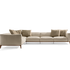 Aton Sectional Sofa by Giorgetti modular Italian sectional with Canaletto walnut structure and premium upholstery | Casa Design Group