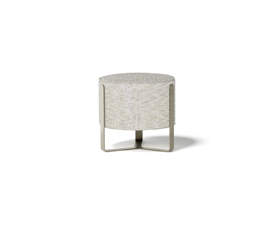 Aurea elegant pouf with metallic base by Capital Creative Lab | Casa Design Group