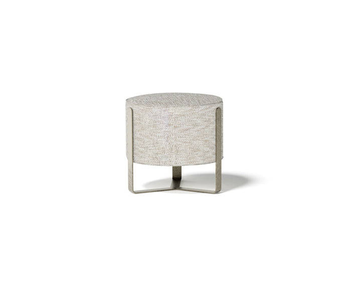 Aurea elegant pouf with metallic base by Capital Creative Lab | Casa Design Group