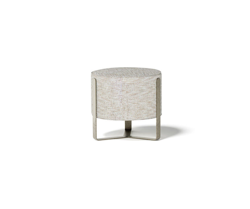 Aurea elegant pouf with metallic base by Capital Creative Lab | Casa Design Group