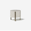 Aurea elegant pouf with metallic base by Capital Creative Lab | Casa Design Group