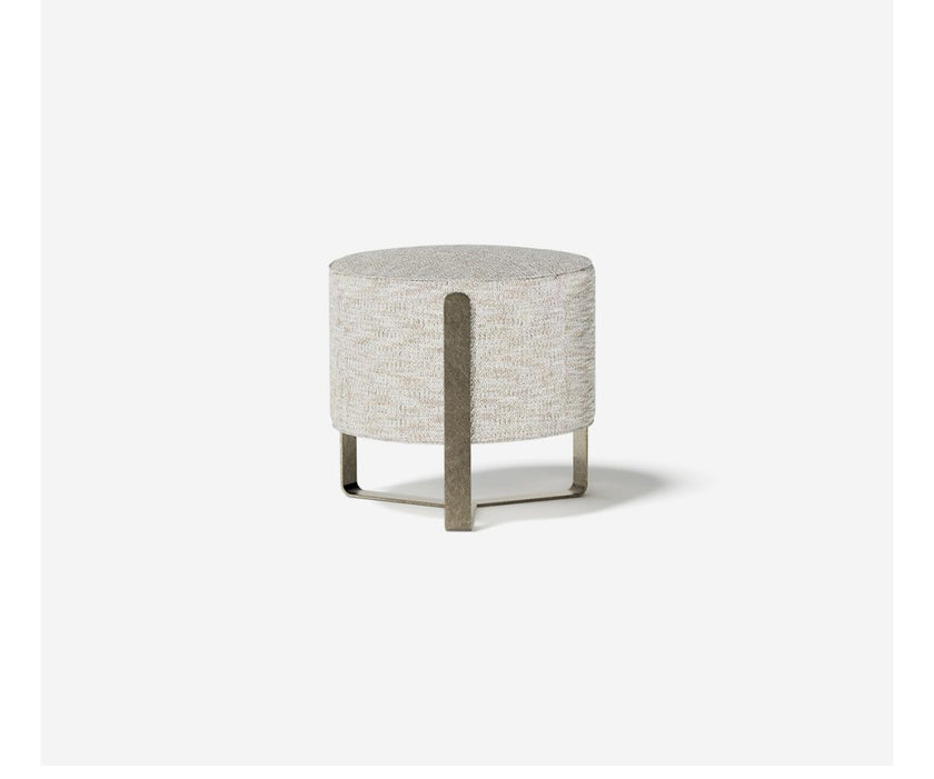 Aurea elegant pouf with metallic base by Capital Creative Lab | Casa Design Group
