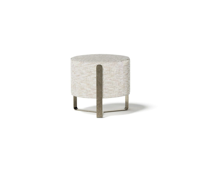 Aurea elegant pouf with metallic base by Capital Creative Lab | Casa Design Group