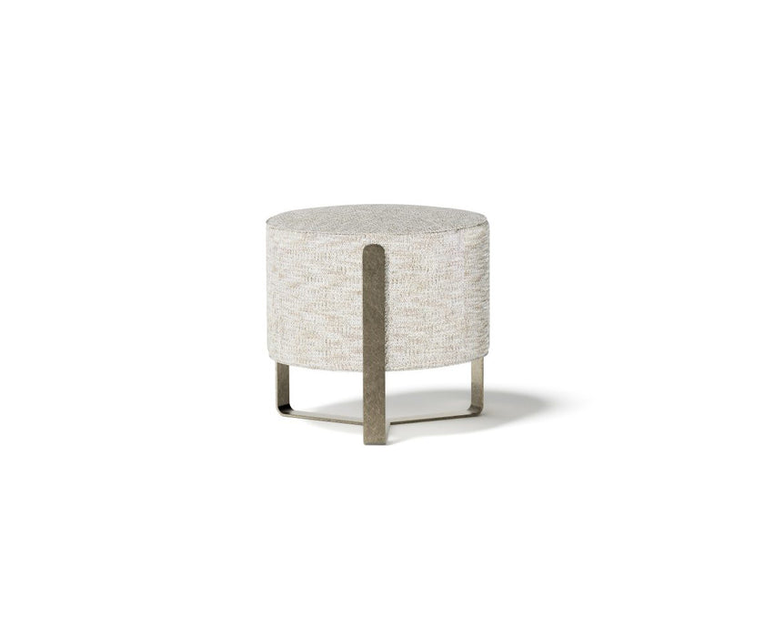 Aurea elegant pouf with metallic base by Capital Creative Lab | Casa Design Group