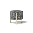 Aurea elegant pouf with metallic base by Capital Creative Lab | Casa Design Group