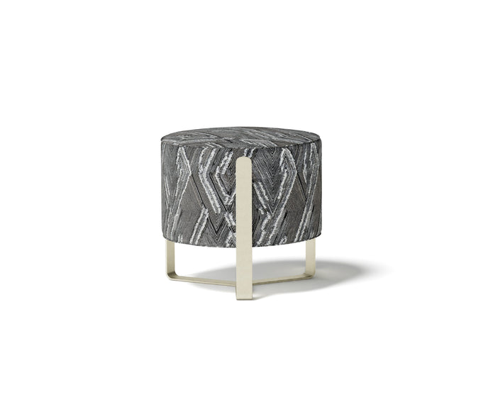 Aurea elegant pouf with metallic base by Capital Creative Lab | Casa Design Group