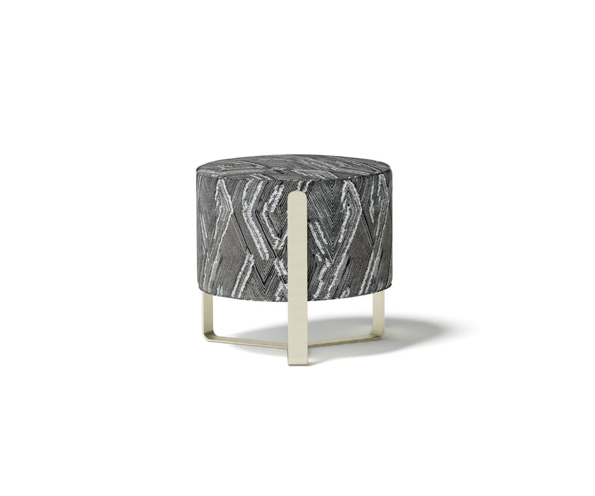 Aurea elegant pouf with metallic base by Capital Creative Lab | Casa Design Group