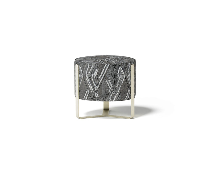 Aurea elegant pouf with metallic base by Capital Creative Lab | Casa Design Group