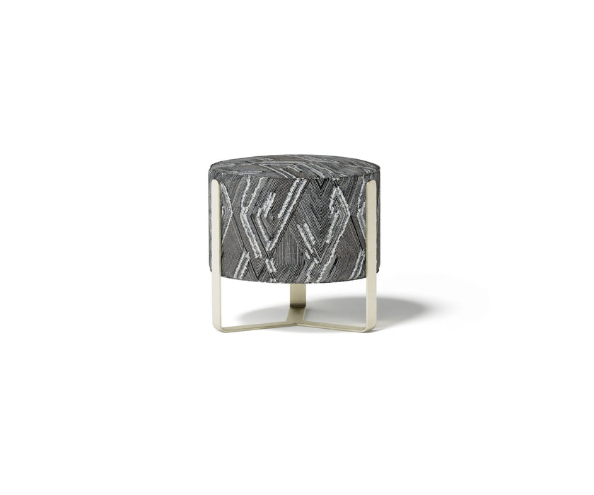 Aurea elegant pouf with metallic base by Capital Creative Lab | Casa Design Group