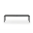 Azul Bench by Molteni&C upholstered in regenerated hide leather with a powder-coated steel frame.
