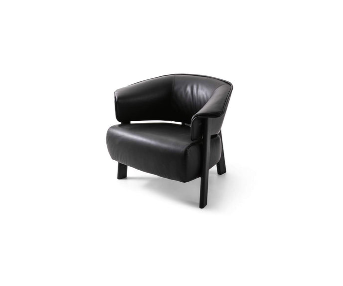 Back-Wing Lounge Chair by Cassina designed by Patricia Urquiola with a solid wood frame and upholstered seat.
