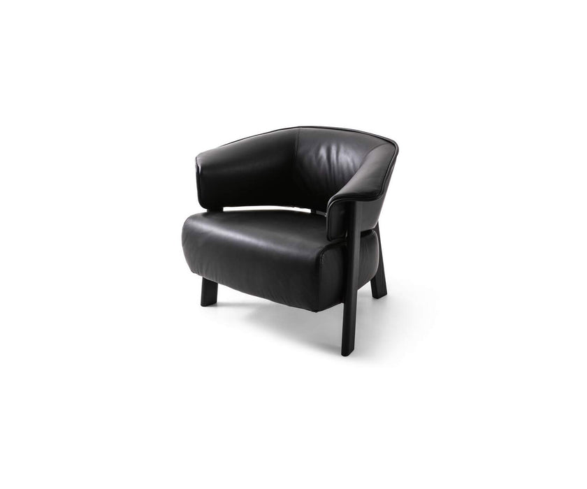 Back-Wing Lounge Chair by Cassina designed by Patricia Urquiola with a solid wood frame and upholstered seat.