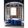 Baxter Adel leather bench with sculptural curved design.