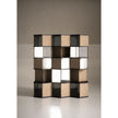 Hive Luxury Leather Bookcase with Smoked Mirrored Glass Shelves by Baxter