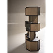 Hive Luxury Leather Bookcase with Smoked Mirrored Glass Shelves by Baxter