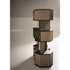 Hive Luxury Leather Bookcase with Smoked Mirrored Glass Shelves by Baxter