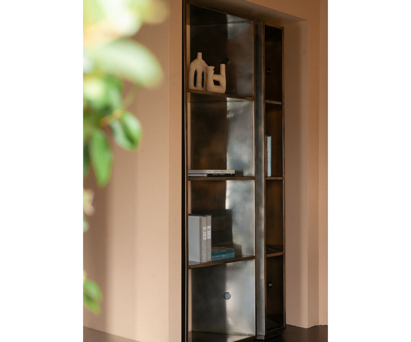 Y25 Bookcase by Baxter in Glossy Antique Grisdorè Steel | Casa Design Group