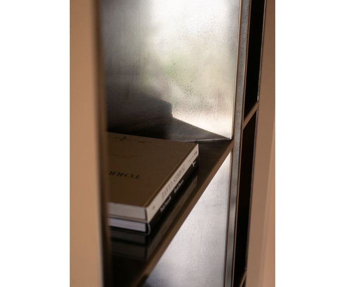 Y25 Bookcase by Baxter in Glossy Antique Grisdorè Steel | Casa Design Group