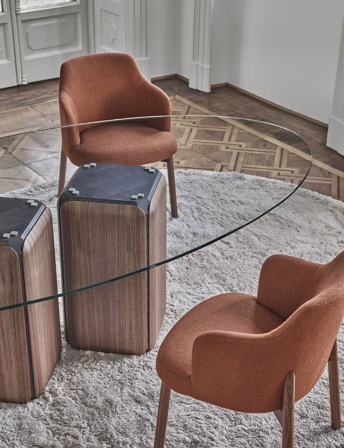 High End Bay Table by Porada Casa Design Group