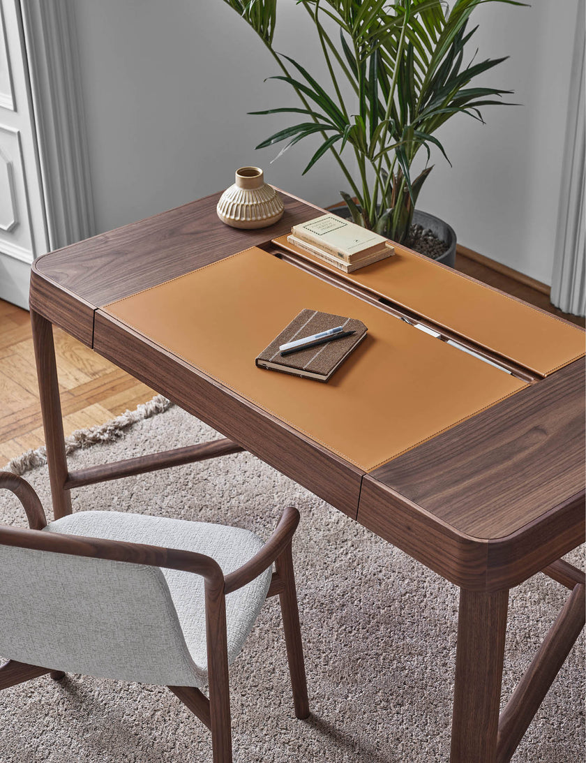 Beo solid wood vanity with elliptical mirror by Gabriele & Oscar Buratti for Porada | Casa Design Group