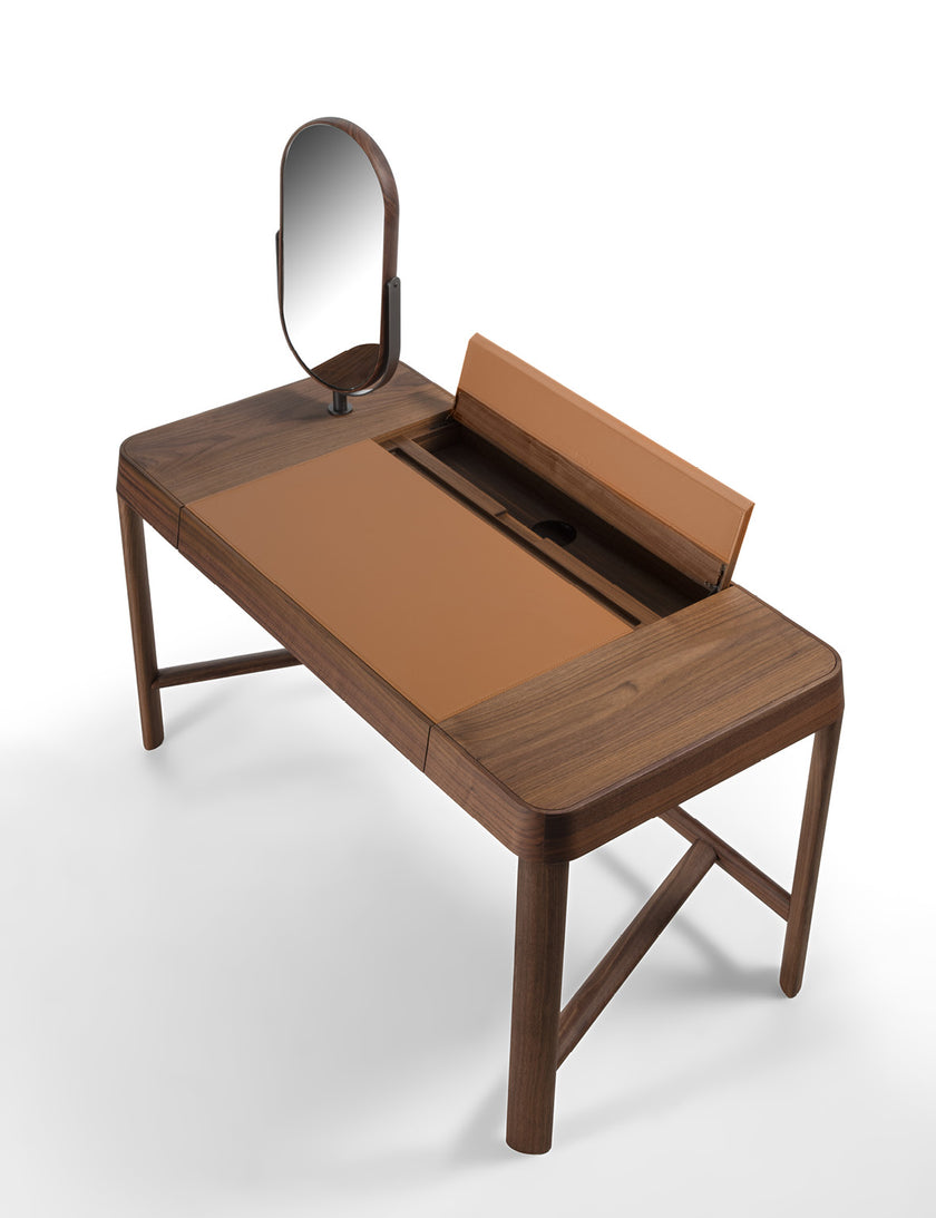 Beo solid wood vanity with elliptical mirror by Gabriele & Oscar Buratti for Porada | Casa Design Group