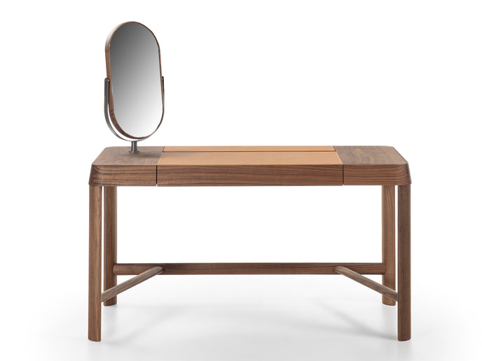 Beo solid wood vanity with elliptical mirror by Gabriele & Oscar Buratti for Porada | Casa Design Group