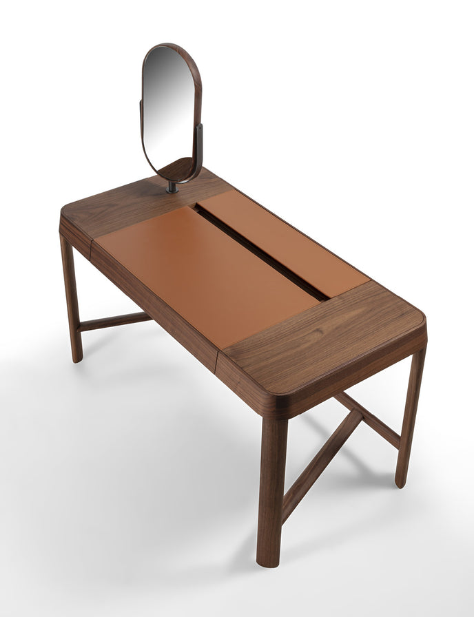 Beo solid wood vanity with elliptical mirror by Gabriele & Oscar Buratti for Porada | Casa Design Group