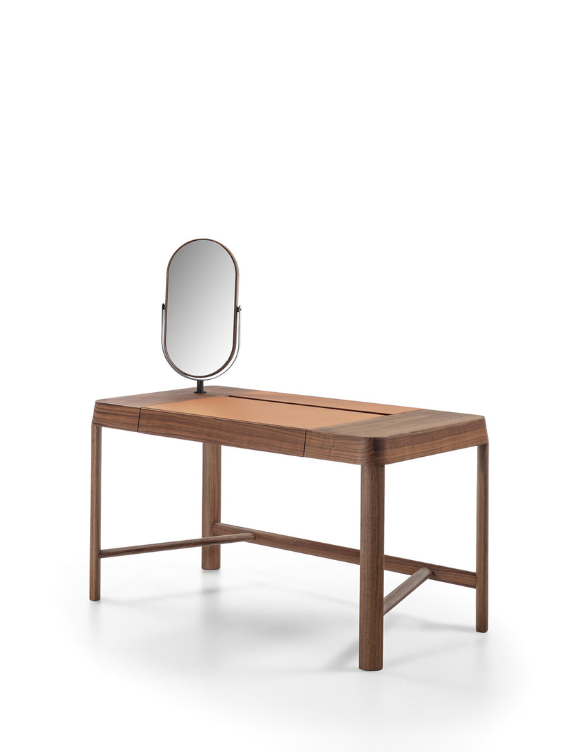 Beo solid wood vanity with elliptical mirror by Gabriele & Oscar Buratti for Porada | Casa Design Group